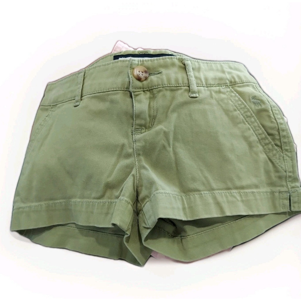 Abercrombie New York Girls S 10 Green Shorts Moose Logo